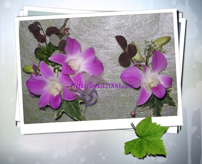 Orchid Corsage & Wristlet Set-Corsage 25