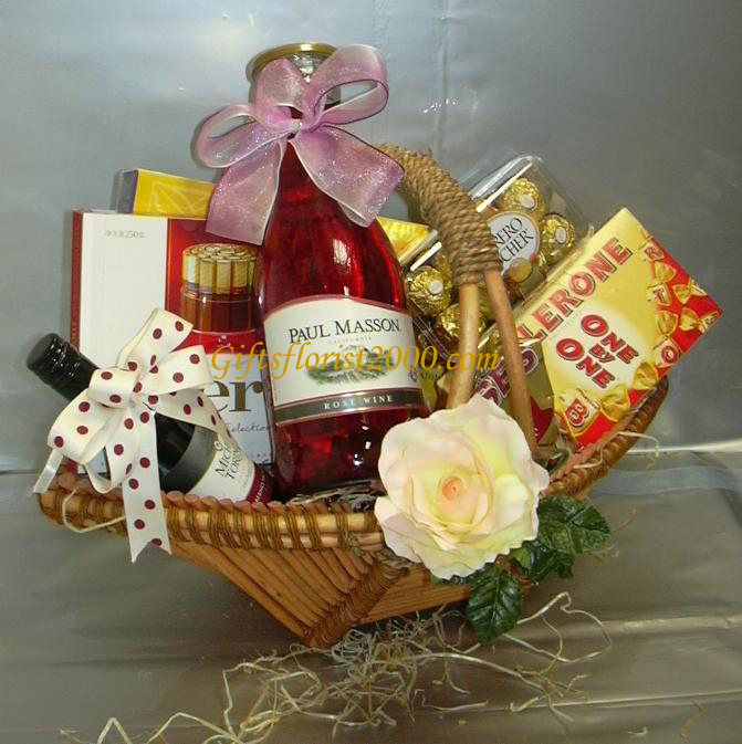 Chocolate & Wine Gift Basket-GB3
