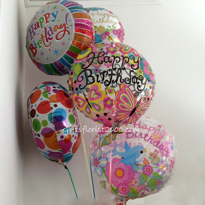 "Happy Birthday" Helium Balloons 18 Inch 5 pieces Set