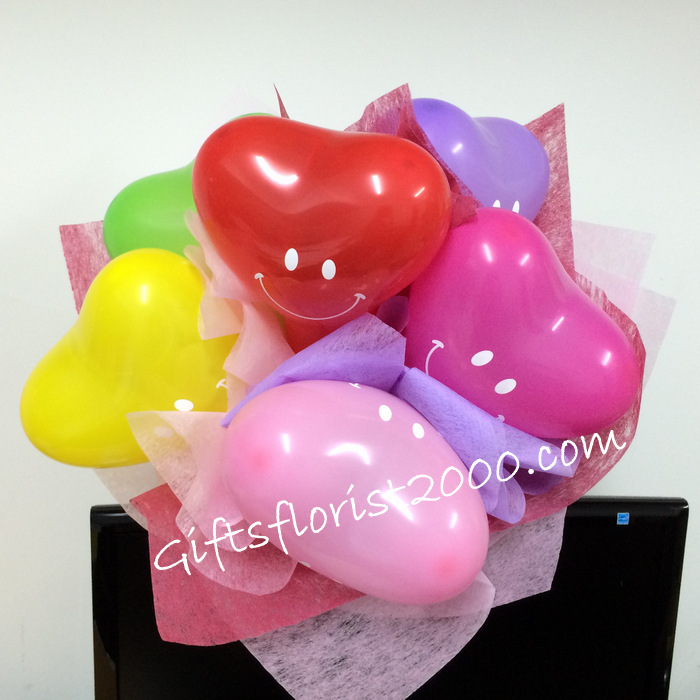 Balloon Bouquet Cheerful Smiley Face