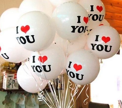 I Love U Helium Balloons Bouquet