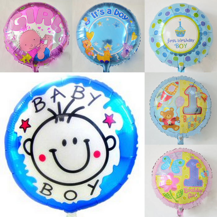 Helium Foil Balloon Baby Boy Or Girl Round 18"