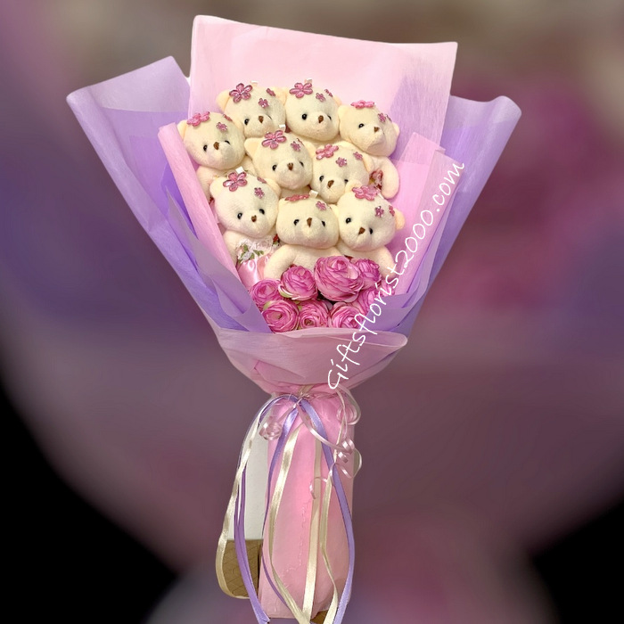 Teddy Bear Bouquet 2-Sweet In Pink