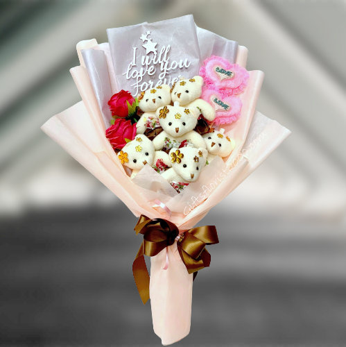 Teddy Bear Bouquet 6-Love You Forever
