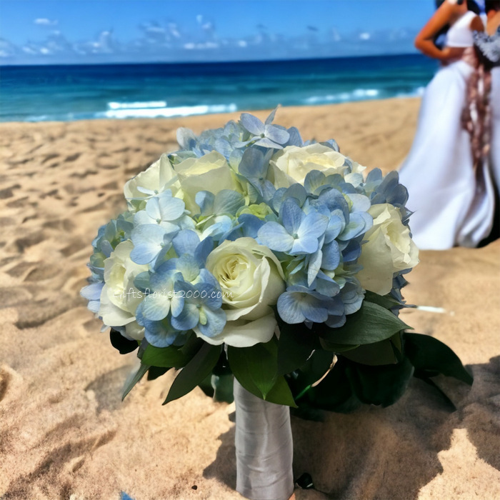 Blue & White Posy-Bridal Bouquet B10