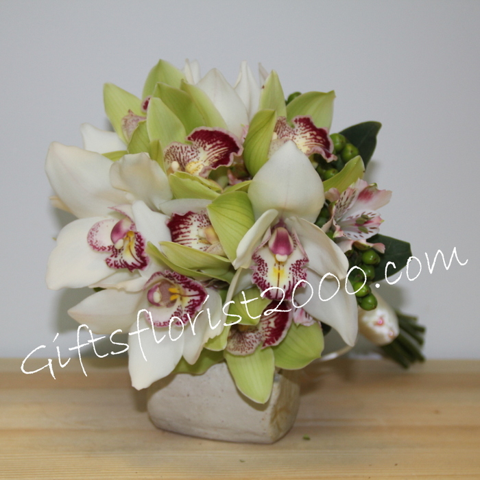 All Cymbidium Flowers-Bridal Bouquet B20