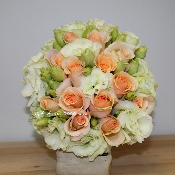 Champagne Roses EustomaBridal Bouquet B4 SGD 5800