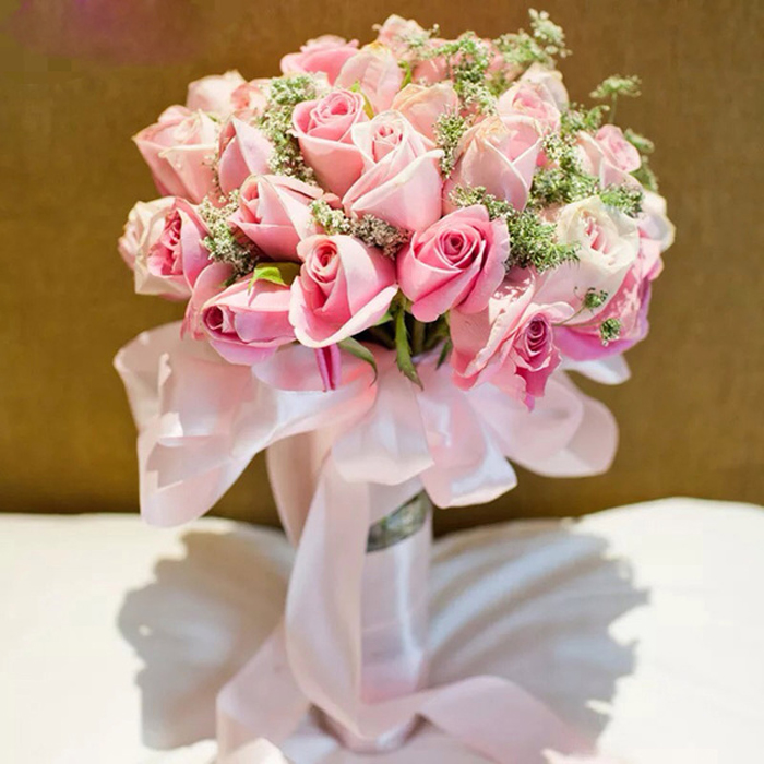 Sweet Pink Roses-Bridal Bouquet B5