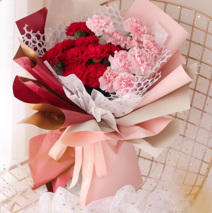 Red and Pink-Carnation Bouquet B1