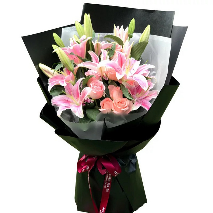 Pink Lily & Roses Big Bouquet-LB3