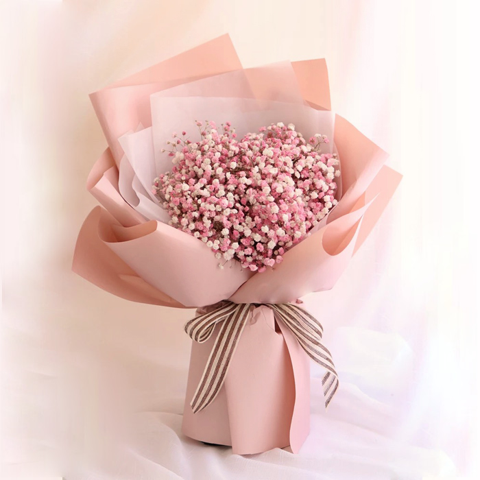 Baby Breath Flowers Bouquet In Pink
