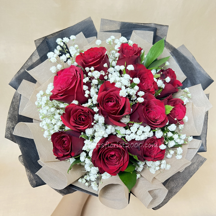 Red Roses Round Bouquet-RB12