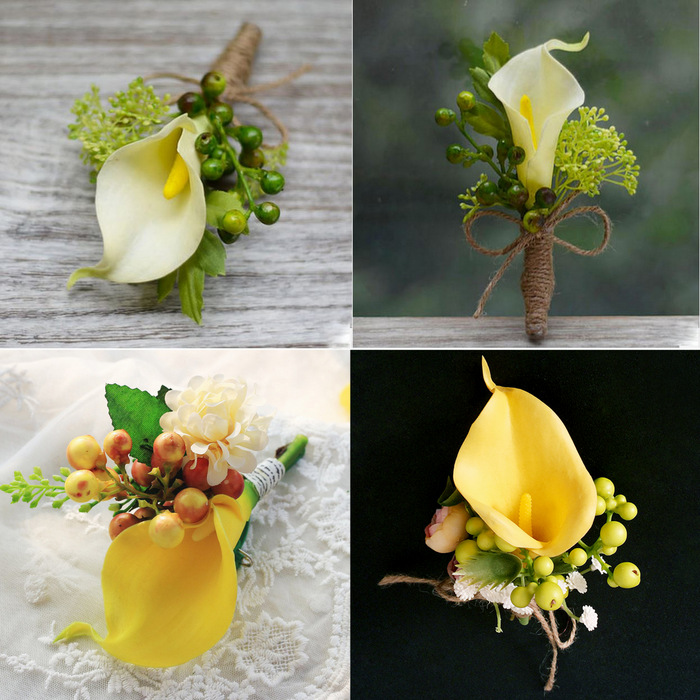 Calla Lily & Berries Silk Flowers Corsage