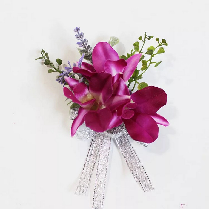 Dendrobium Orchid-Silk Orchid Corsage 1