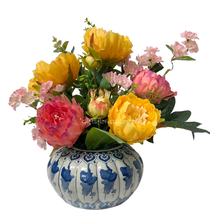 Best Feng Shui Peony-Silk Flowers Arrangement 2