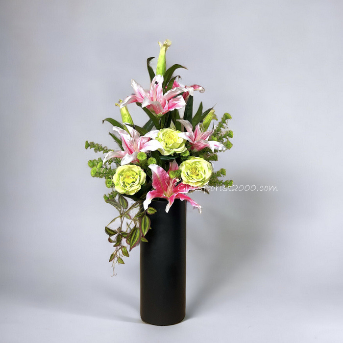 Lily Elegance in Bloom-Silk Flowers Arrangement 60