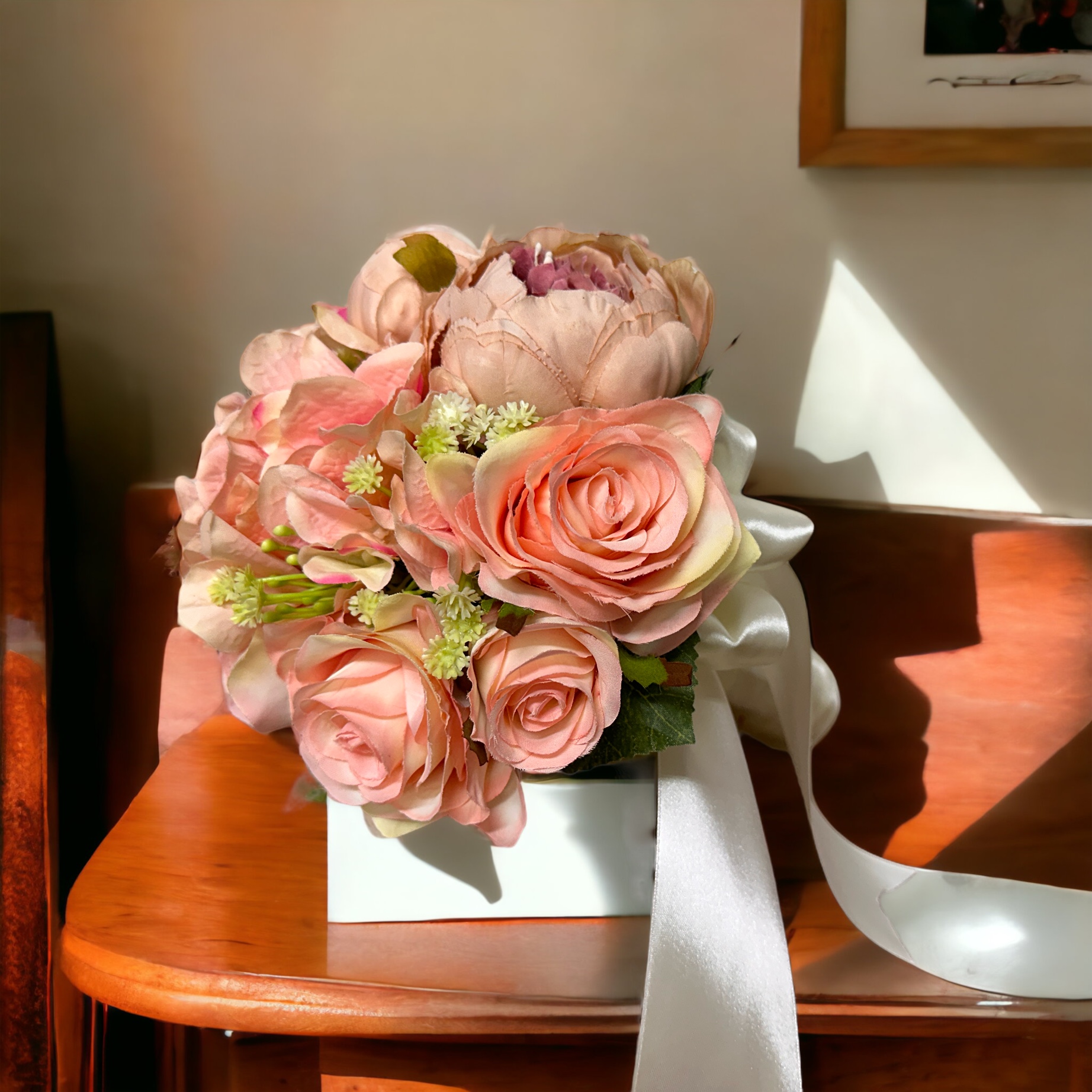 Classic Beauty Silk Flowers Bouquet-Peony 5