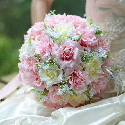 Two Colour Combination-Silk Roses  Bouquet 10