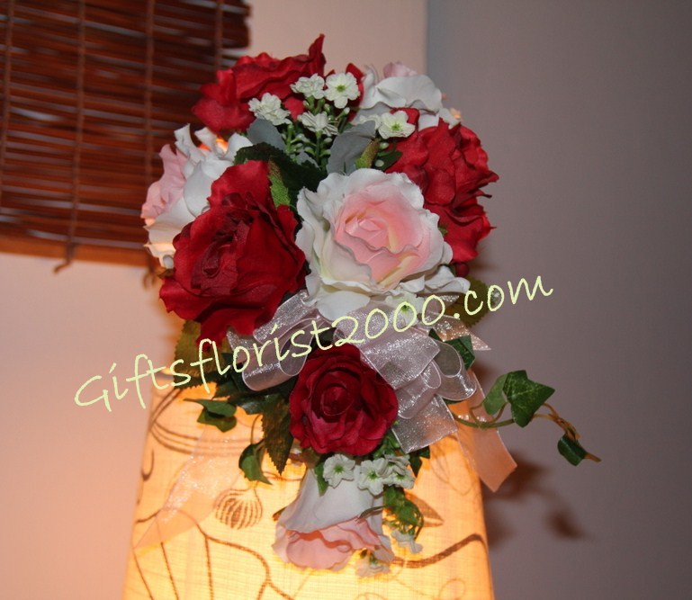Roses Cascade Style-Silk Roses Bouquet14