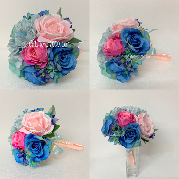 Sweet In Purple-Silk Roses Bouquet 5