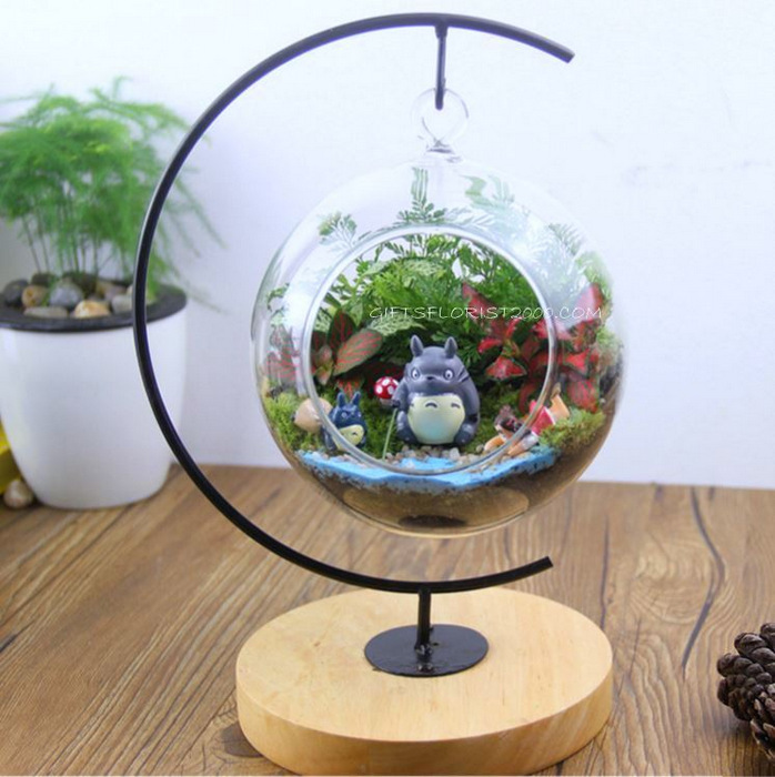 Fishing Totoro Hanging Globe Terrarium-MG30