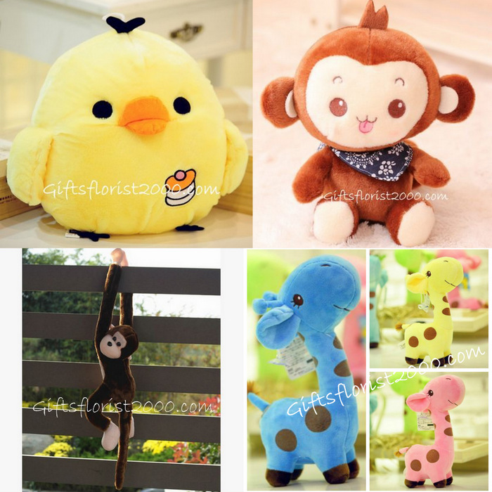 Soft Toys-Giraffe, Monkey & Chick