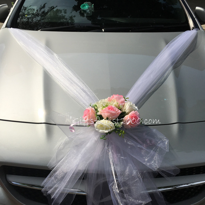 Bridal Car Decoration 7-Silk Flowers Calla Lily & Roses