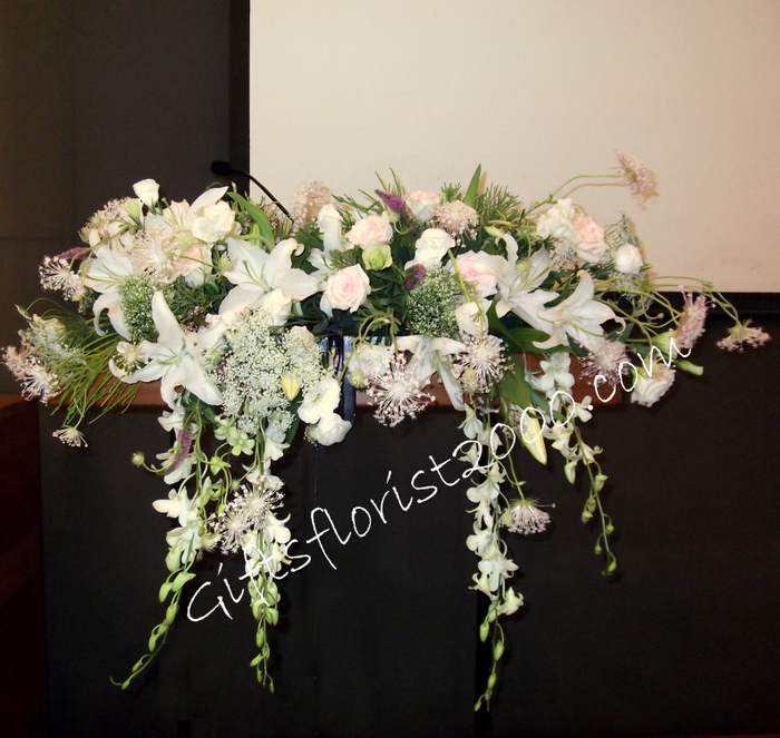 All White FlowersWedding Reception Flowers 12 SGD 7800