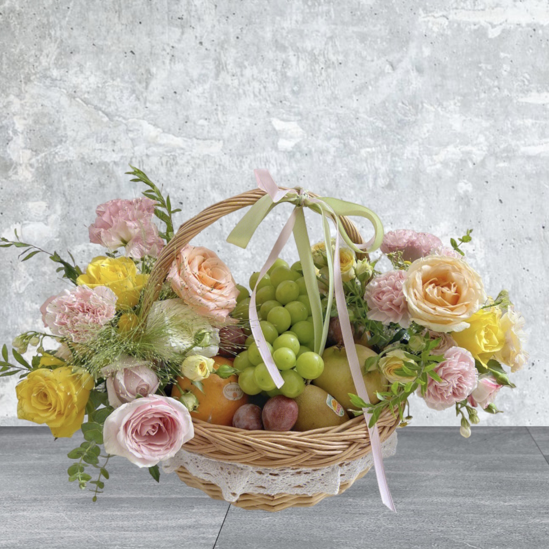 Happy Blooms Fruit Basket-FB5