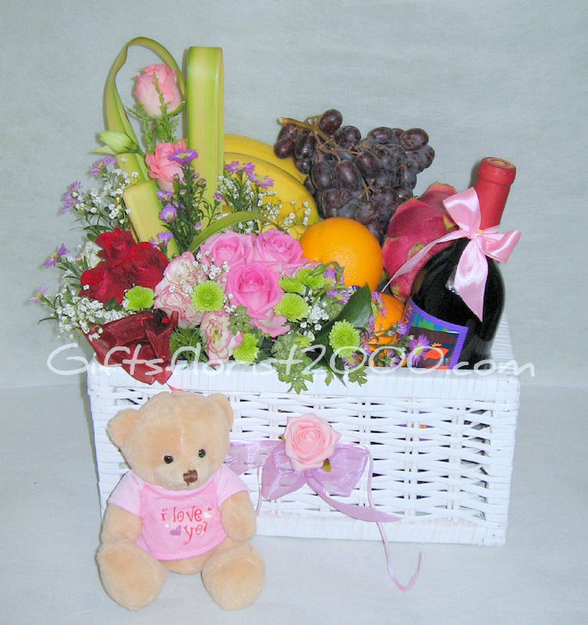 Fruits, Wine & Flowers Gifts-FB9