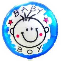 Helium Foil Balloon Baby Boy Or Girl Round 18"