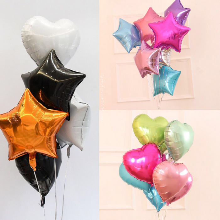 Helium Balloons Bouquet-Hearts Or Stars
