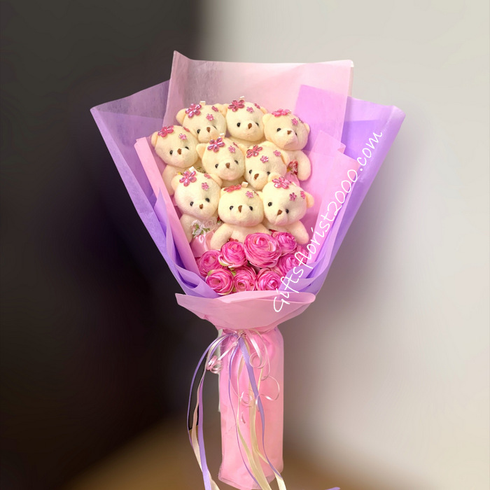 Teddy Bear Bouquet 2-Sweet In Pink