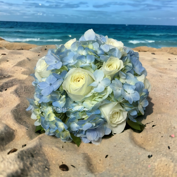 Blue & White Ocean Theme-Bridal Bouquet B10
