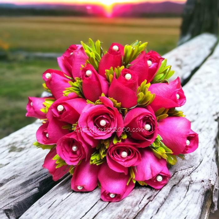 Roses With Bead-Bridal Bouquet B18