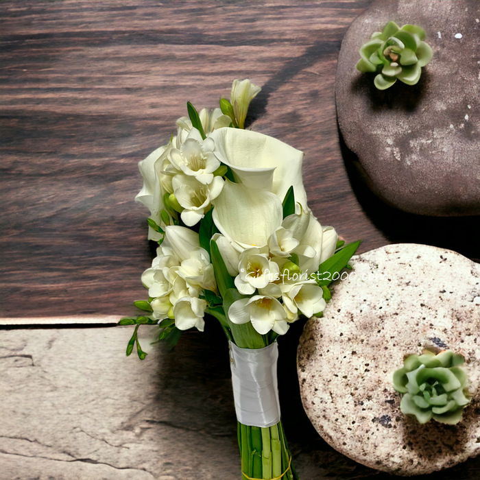 Calla, Tulips & Freesia-Bridal Bouquet B1