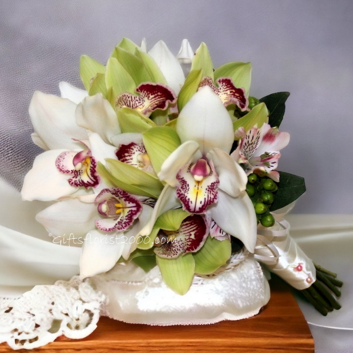 All Cymbidium Flowers-Bridal Bouquet B20