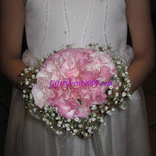 ROM Pink Flowers Hand-tied-Bridal Bouquet B23