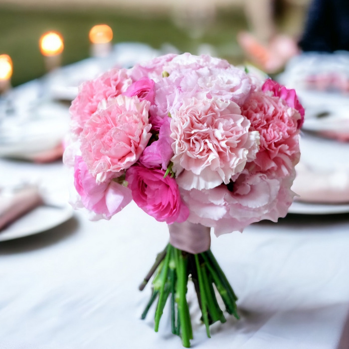 Pink Flowers-Bridal Bouquet B23