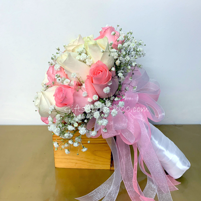 Beautiful Pink & White-Bridal Bouquet B25