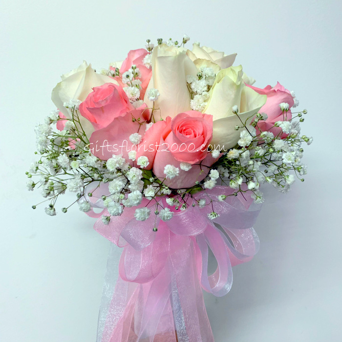 Beautiful Pink & White-Bridal Bouquet B25