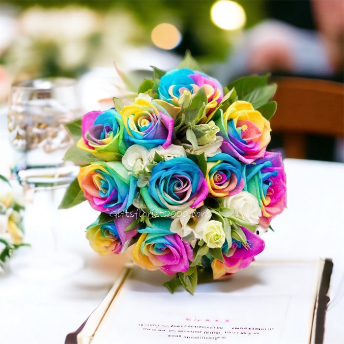 Rainbow Color-Bridal Bouquet B30