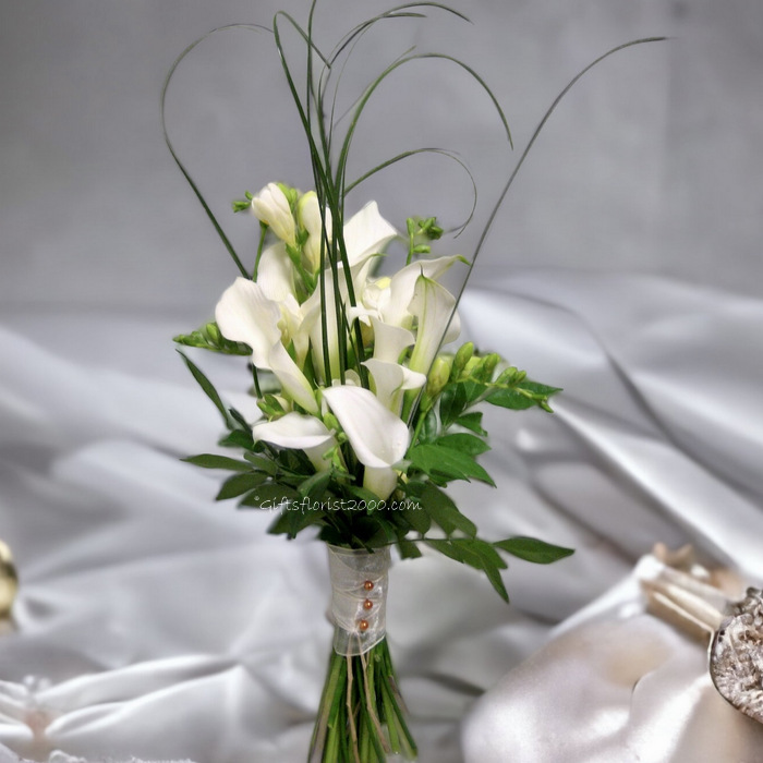 Free Style Calla Lily & Freesia-Bridal Bouquet B3