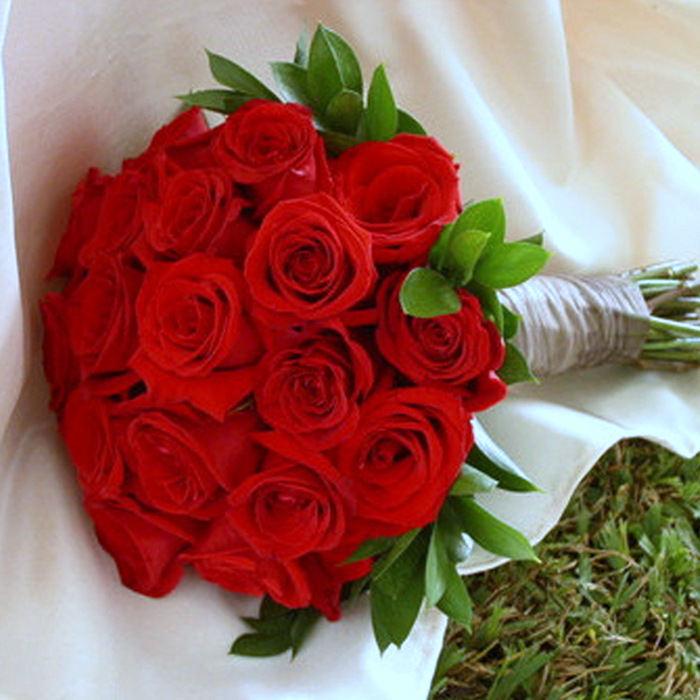 All Red Roses-Bridal Bouquet B7