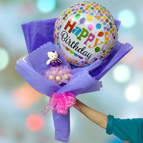 Gift Set Balloon & Chocolate-Chocolate Bouquet 15