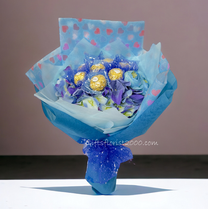 Charming Blue-Chocolate Bouquet 3