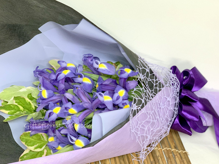 Indigo Iris Elegance Bouquet