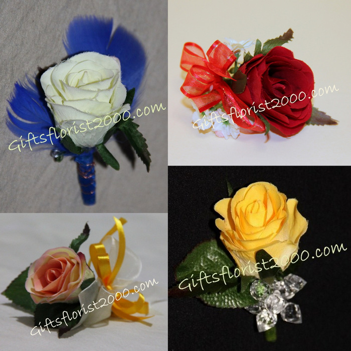Custom Made Single Rose-Silk Flowers Corsage 1