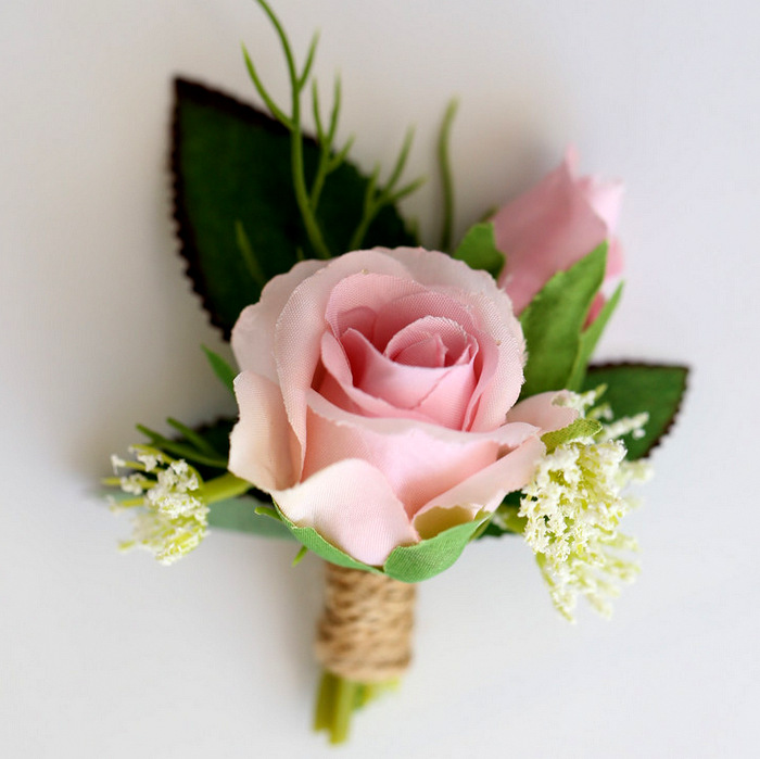 Double Roses-Silk Flowers Corsage 10