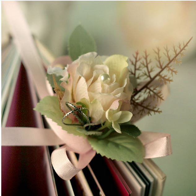 Classic Pearl & Rose-Silk Flowers Corsage 8